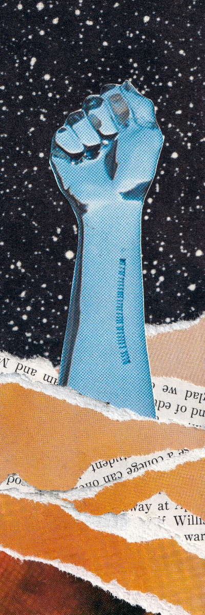 Collage art bookmark with tassel