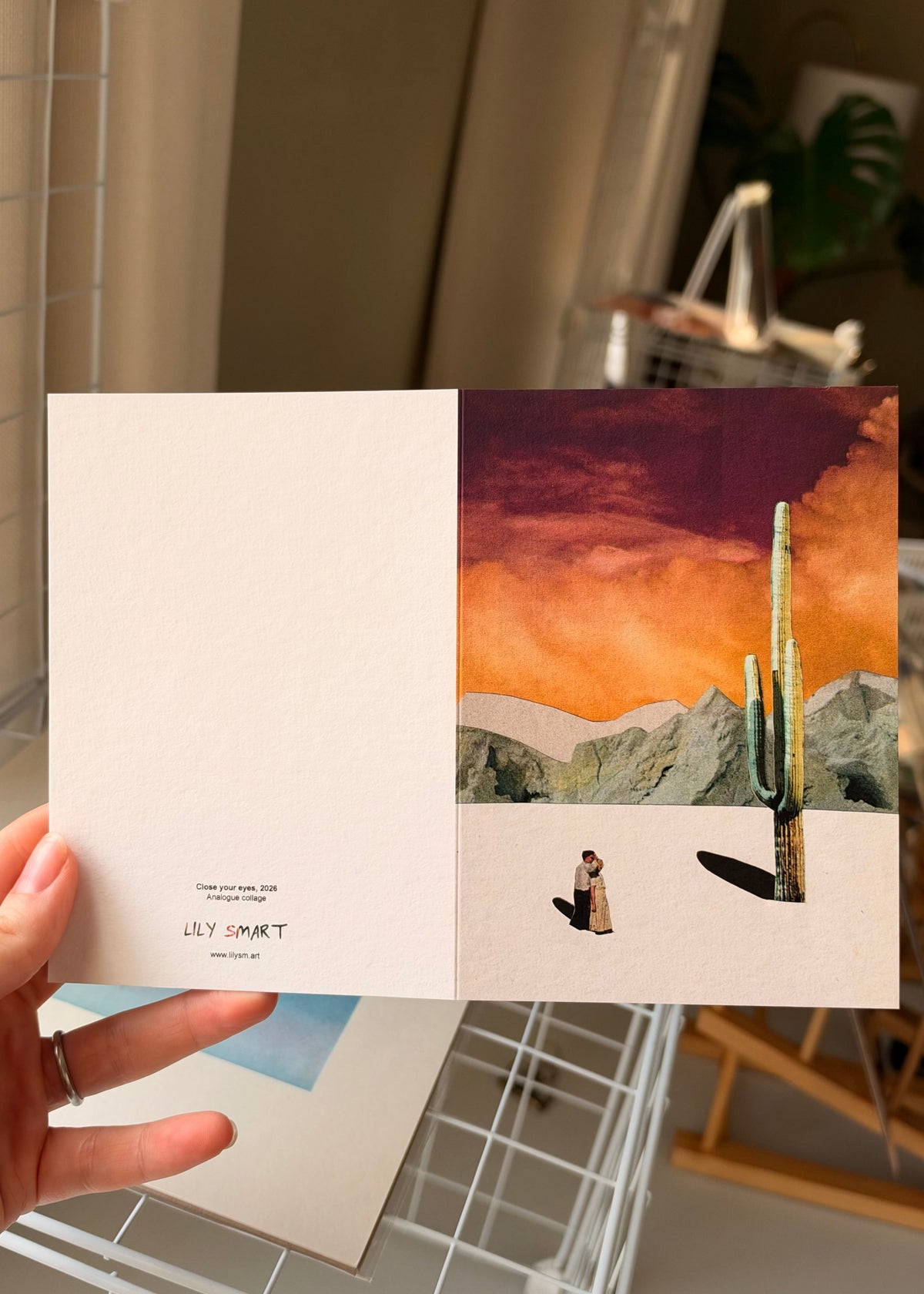 "Close your eyes" - A6 greetings card with envelope